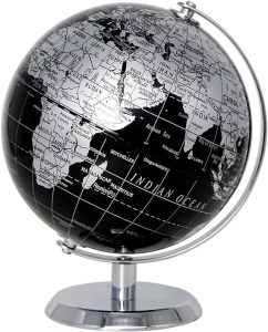 Exerz World Globe Black Dia 5.5-inch Metallic Black